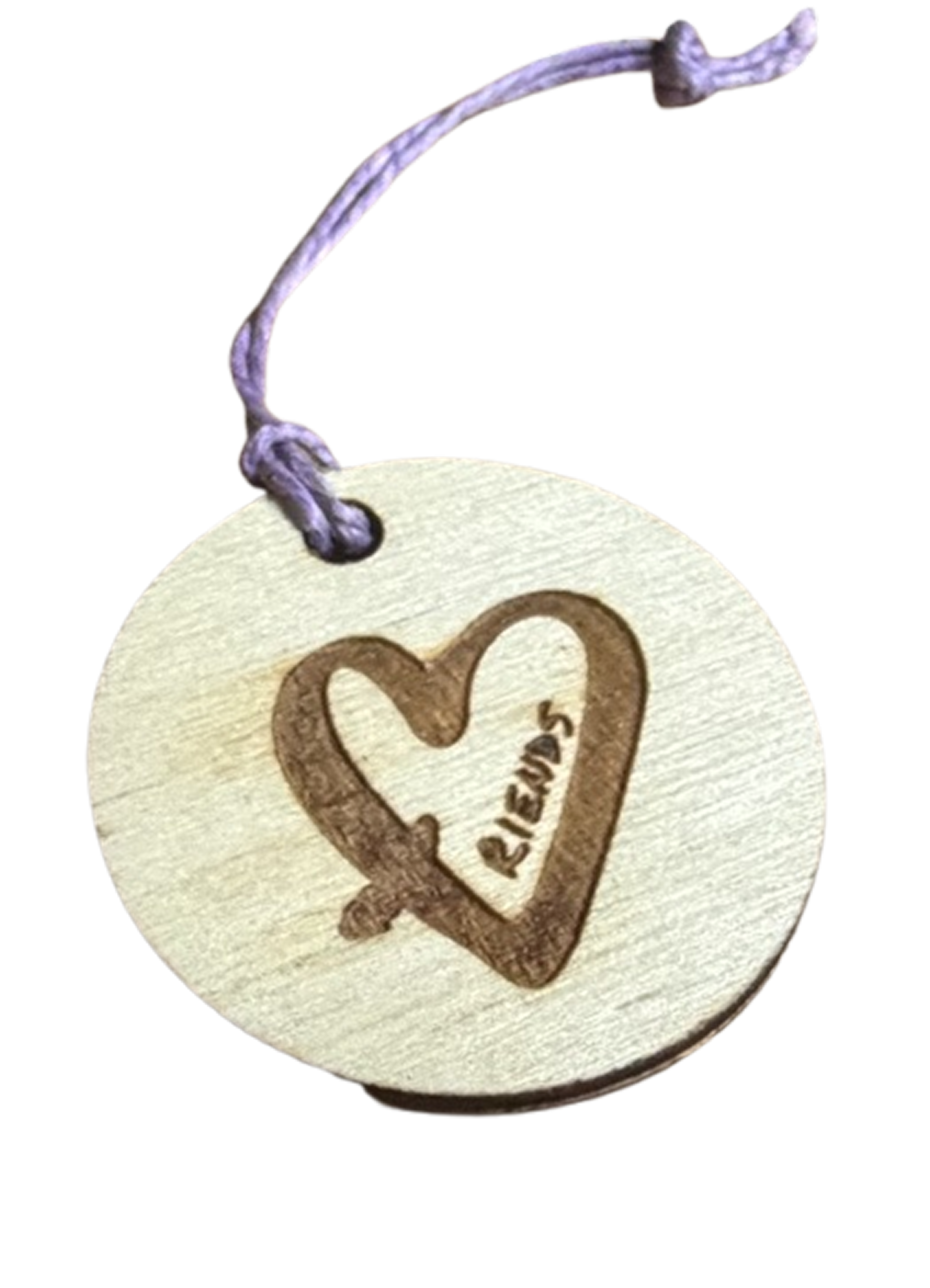LoveTag Friend — wooden tag with FRIENDS heart design